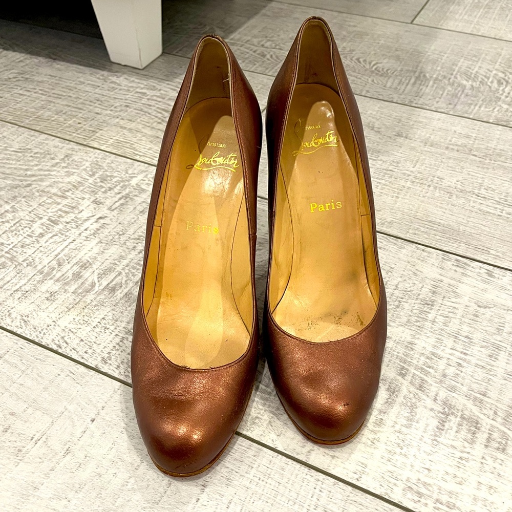 Louboutin heels metallic